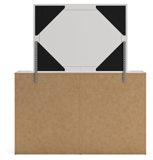 Cayboni Twin Panel Bed with Mirrored Dresser, Chest and Nightstand