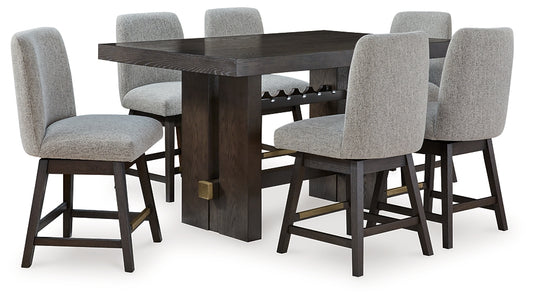 Burkhaus Counter Height Dining Table and 6 Barstools