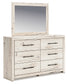 Lawroy Twin Panel Headboard with Mirrored Dresser, Chest and Nightstand